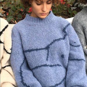 Paloma Wool Blue Cowl Neck Sweater